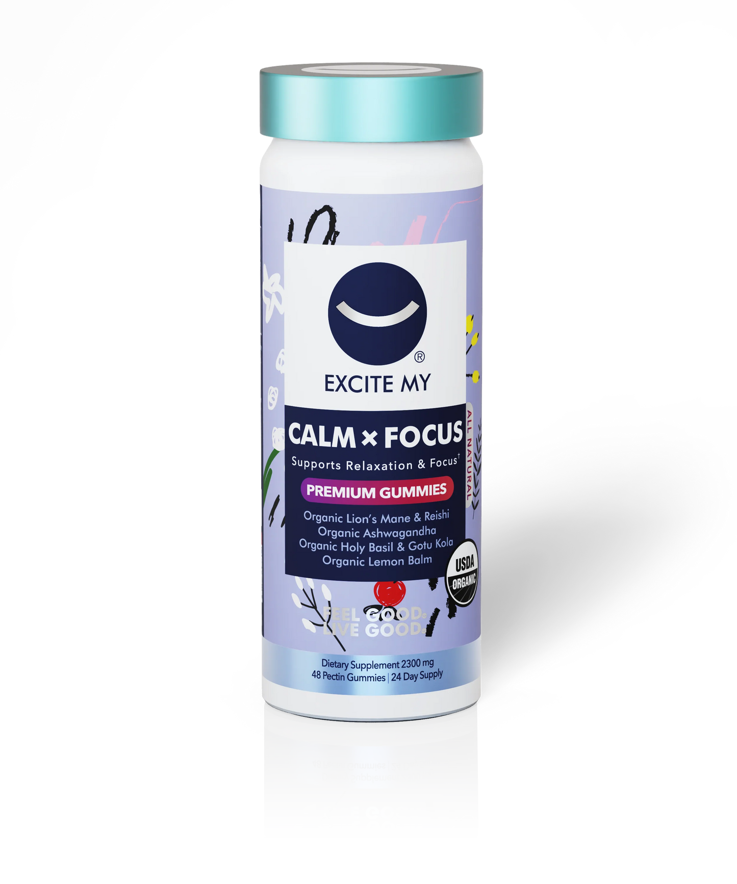 Excite My Calm X Focus Organic Lion's Mane Mushroom Gummies