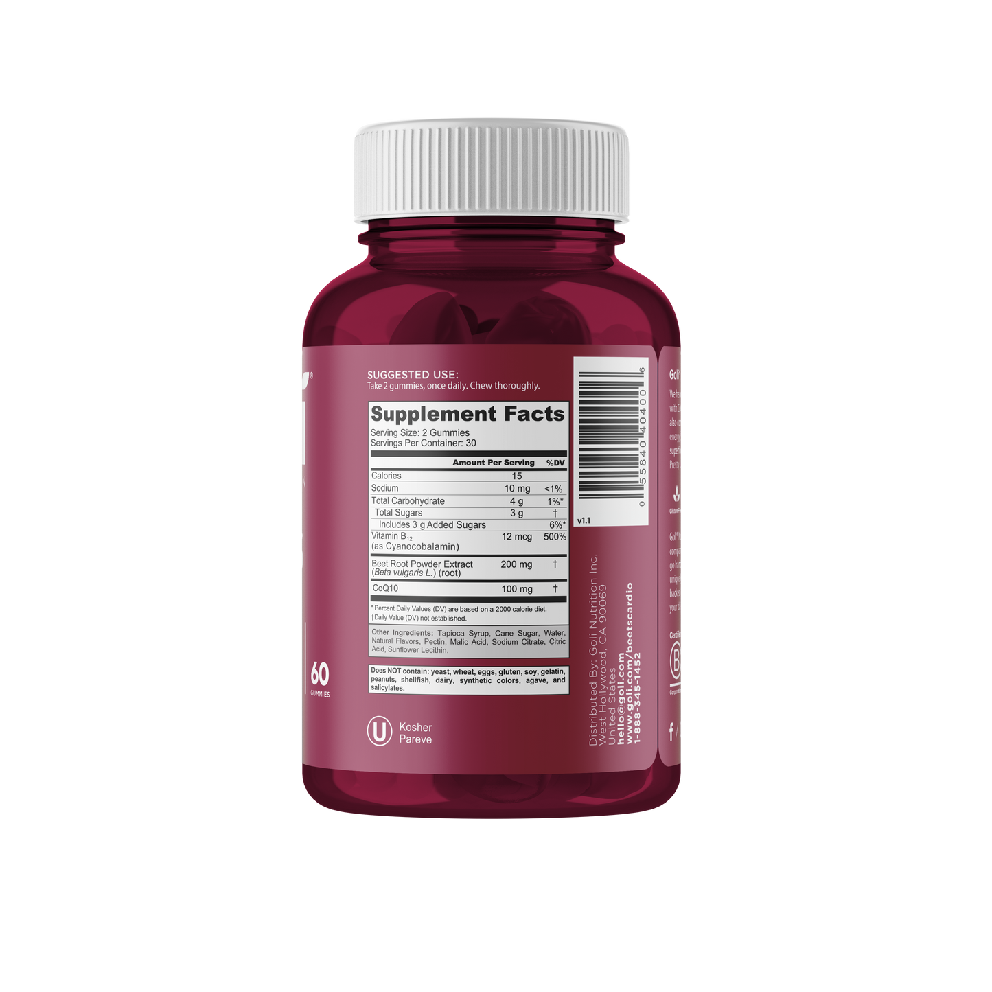 Goli Nutrition Beets Cardio Vitamin Gummies