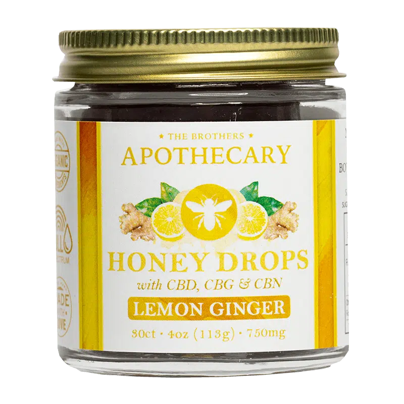 Brother's Apothecary Lemon Ginger Honey Drops - CBD, CBG, & CBN