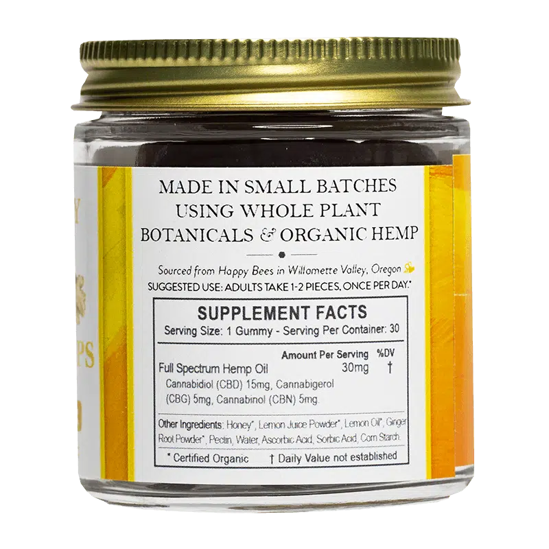 Brother's Apothecary Lemon Ginger Honey Drops - CBD, CBG, & CBN