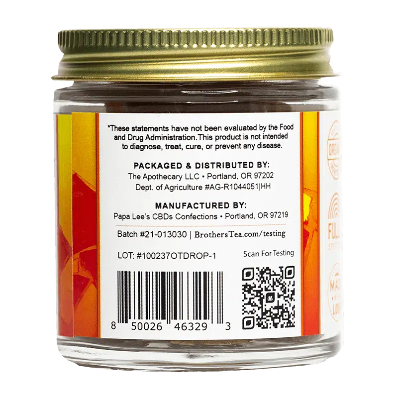 Brother's Apothecary Orange Turmeric Honey Drops CBD, CBG, & CBN