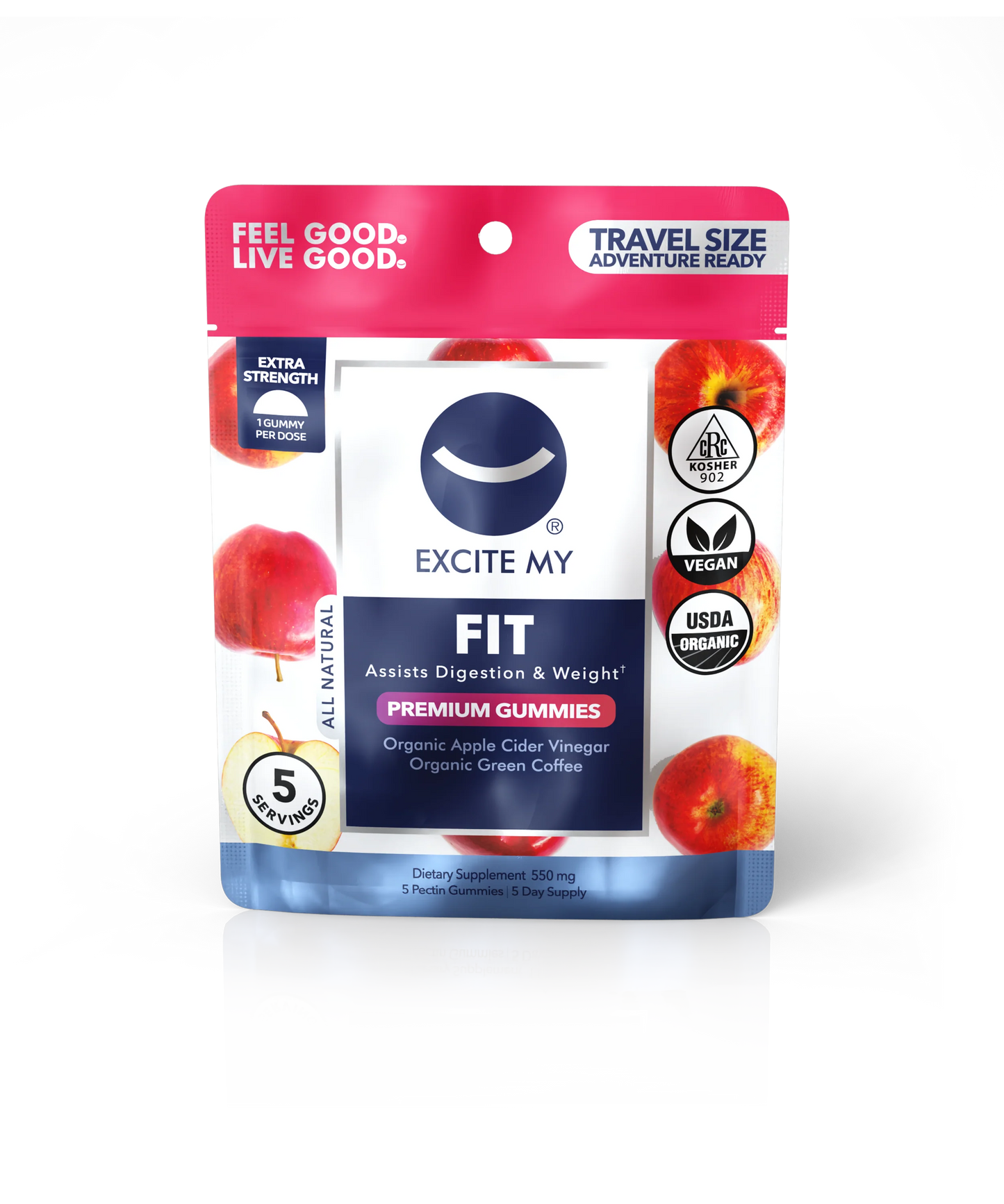 Excite My FIT Gummies – Organic Apple Cider Vinegar with Green Coffee